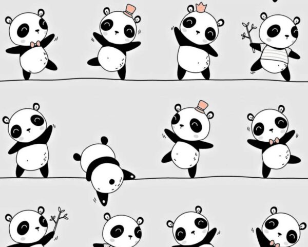 Panda et blanc uni