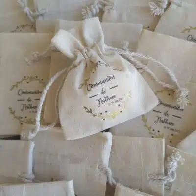 pochon en coton pour dragées