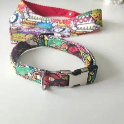 Collier Pour Chien fait main - Collection Super Héros - Tissu antitache - Lotilis