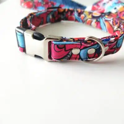Collier Pour Chien fait main - Collection Street - Tissu antitache - Lotilis