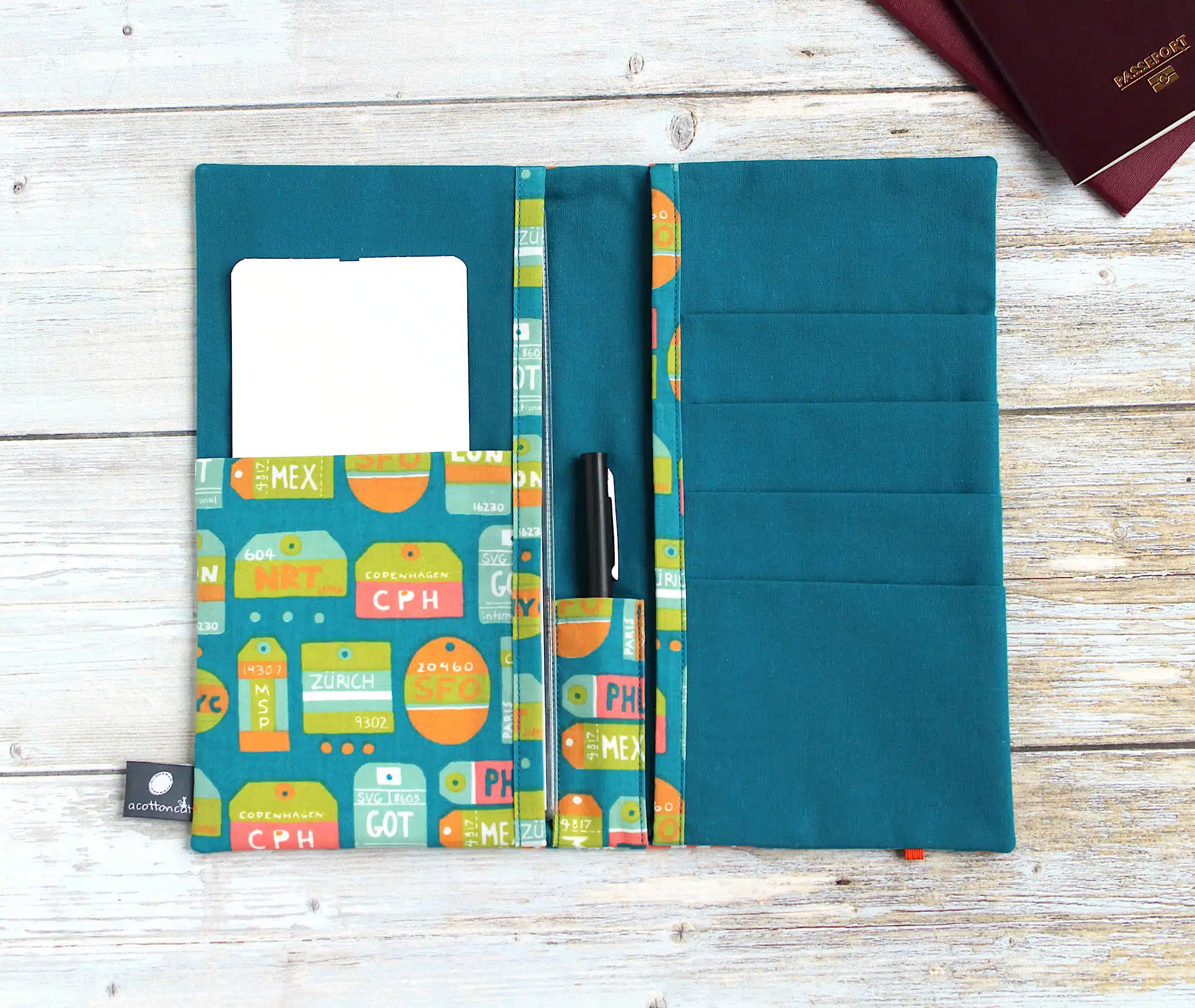 Porte documents voyage famille, pochette range passeports, étui billets d'avion, – Image 3