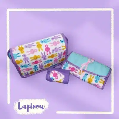 Sac à langer + matelas de change + lange doudou - LAPINOU