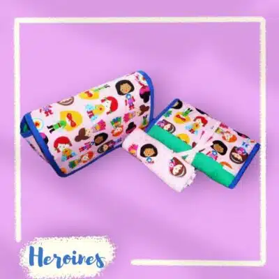 Sac à langer + matelas de change + lange doudou - LES PETITES HEROINES