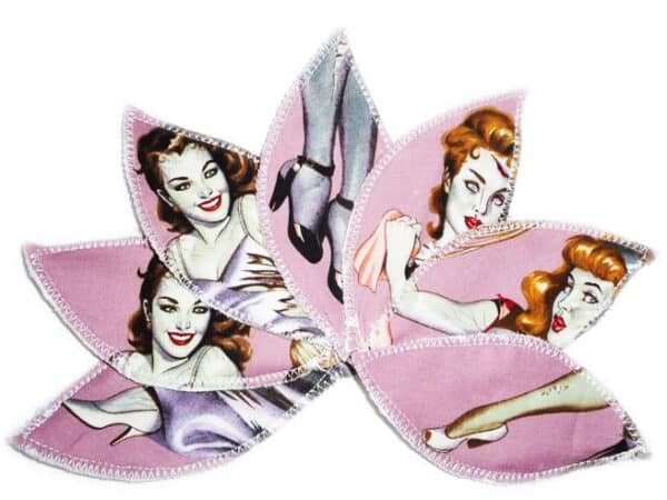 Pad interlabial lavable PIN-UP ZOMBIE (lot de 7) Taille L - Tampons interlabiaux écologiques - Pétales interlabiaux - Tampon alternatif et écoresponsable