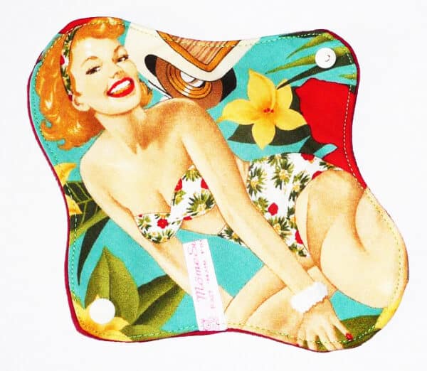 Serviette hygiénique lavable flux normaux (S) - PIN-UP HAWAIENNE - Zéro déchet - shl - serviette périodique