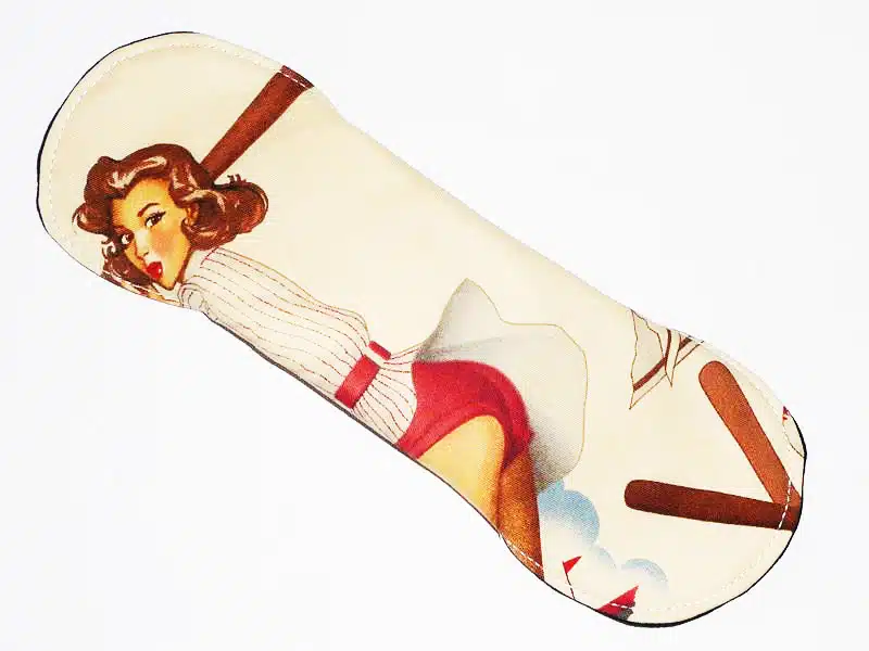 Serviette hygiénique lavable flux forts (L) - PIN-UP BASE BALL - Zéro déchet - shl - serviette périodique