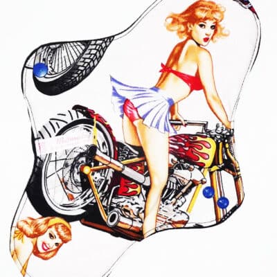 Serviette hygiénique lavable flux normaux (XL/NUIT) - PIN-UP BIKER - Zéro déchet - shl - serviette périodique