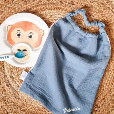 Bavoir bébé enfant, bavoir d'apprentissage en gaze de coton