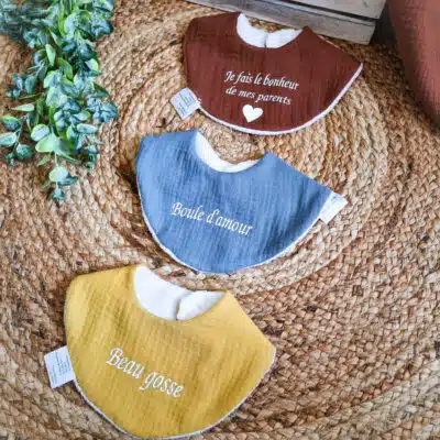 lot de bavoirs bébé en gaze de coton