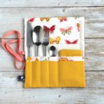 Porte couverts et serviette, étui couverts nomade, lot range couverts serviette de table