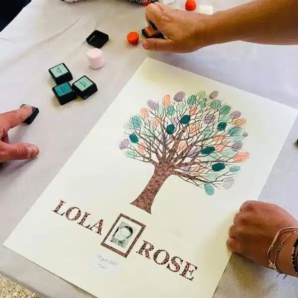 Arbre à empreintes personnalisé, avec liste des invités. – Image 2