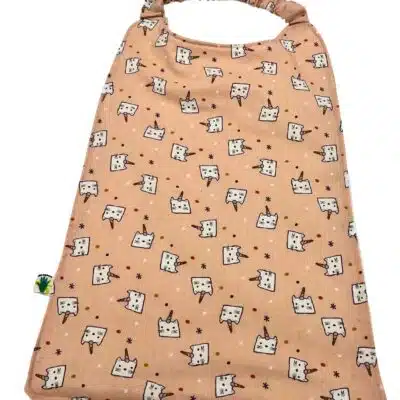 Serviette cantine personnalisable - Motif chats licornes