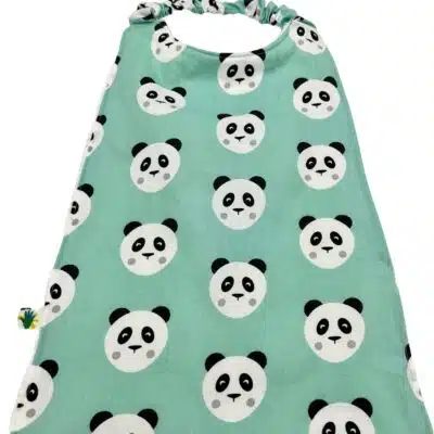 Serviette cantine personnalisable - Motif pandas verts
