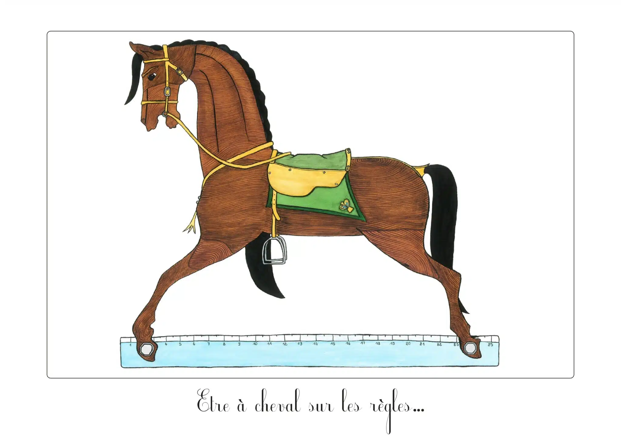 Affiche illustration numérotée x30 "Etre à cheval sur les règles".