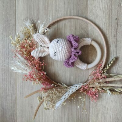 Hochet grelot lapin "violine"