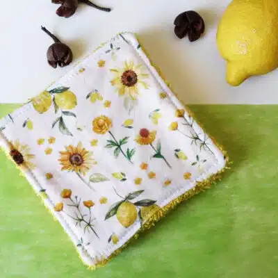 Grandes lingettes lavables Bio (lot de 5) YELLOW LIFE