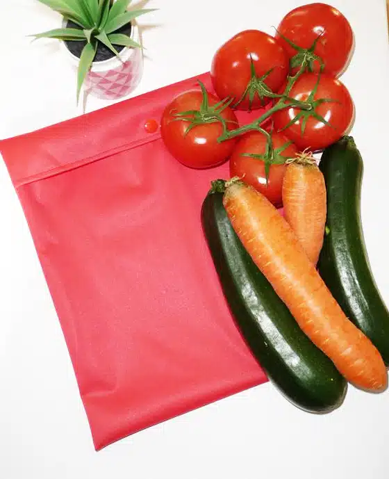 Sac congélation lavable et réutilisable ROUGE (MAXI)