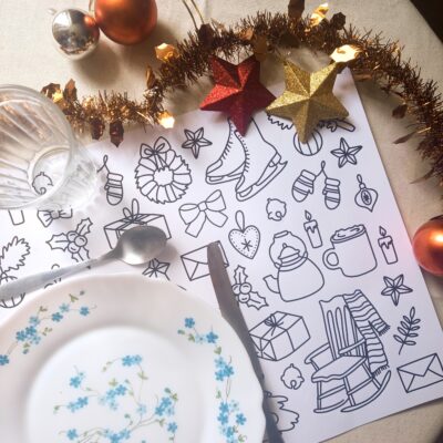 Set de table à colorier Noël