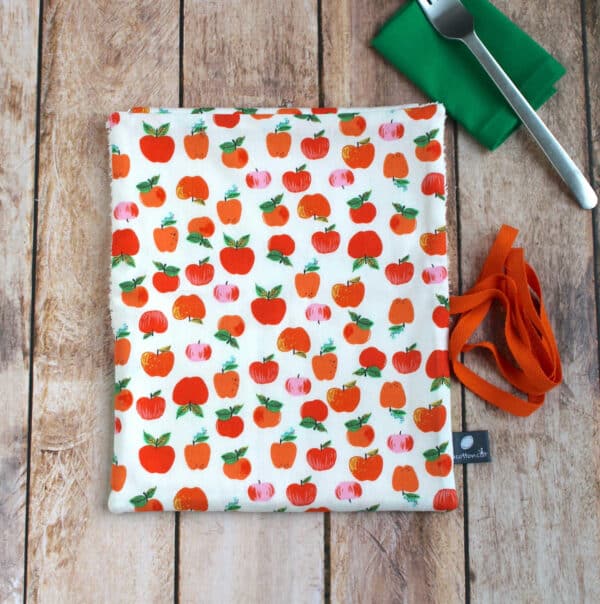 porte couverts et serviette tissu motif oranges