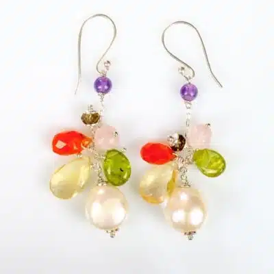 Boucles d'Oreilles Argent et Pierres Trésor n°7