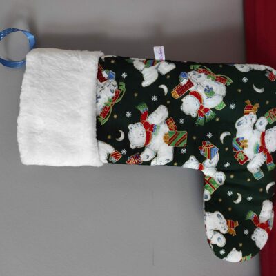 Cadeau Noël fait main botte Noël " ours"