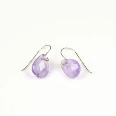 Boucles d'Oreilles Goutte Améthyste 925