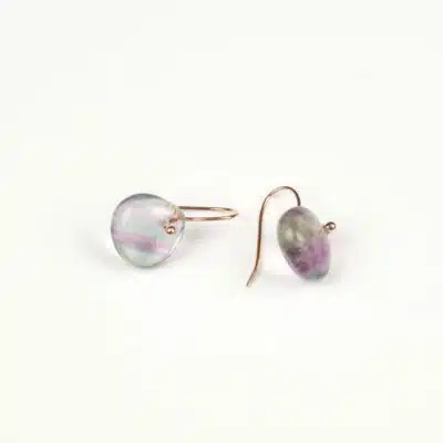 Boucles d'Oreilles Discrète Fluorite n°2