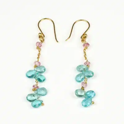 Boucles d'Oreilles Or Topaze La Vie en Bleu Création n°3