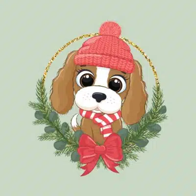 Cadeau de Noël chien fait main