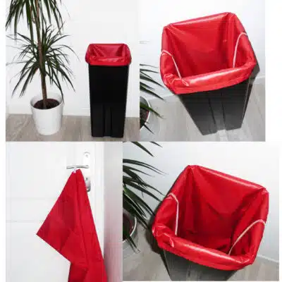 Sac poubelle lavable et réutilisable ROUGE CERISE (40 L)