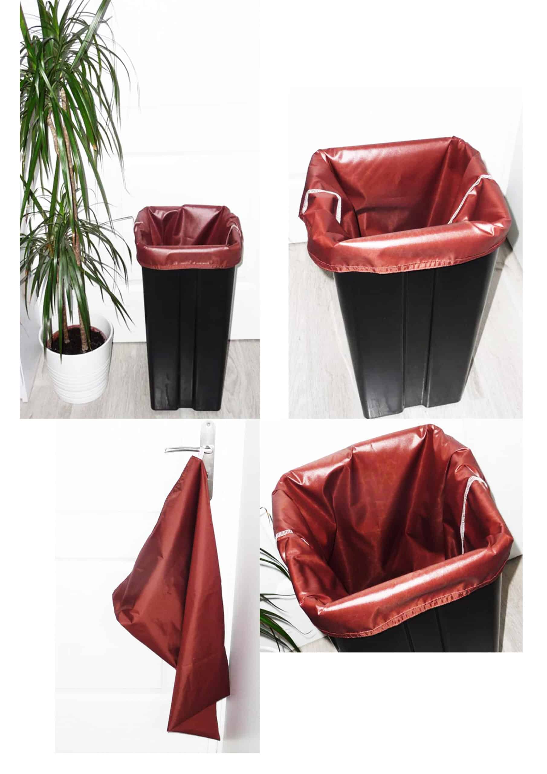 Sac poubelle lavable et réutilisable CHOCOLAT (40L) - Fait2mains