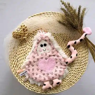 Doudou plat fille personnalisé