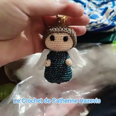 Ange Amigurumi en porte clef