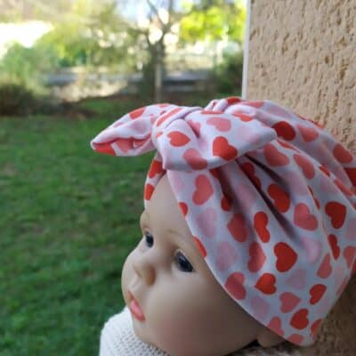 Ensemble bébé 3 pièces en gaze de coton : robe + bloomer + turban - écru,  Bébé