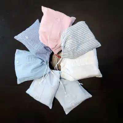 Lot de 10 lingettes lavables upcyclé avec pochon de rangement