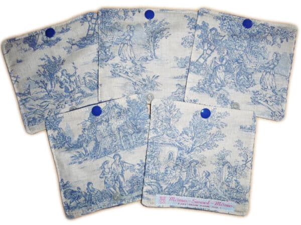 Papier toilette lavable TOILE DE JOUY (10 feuilles) - papier hygiénique alternatif écologique zéro déchet