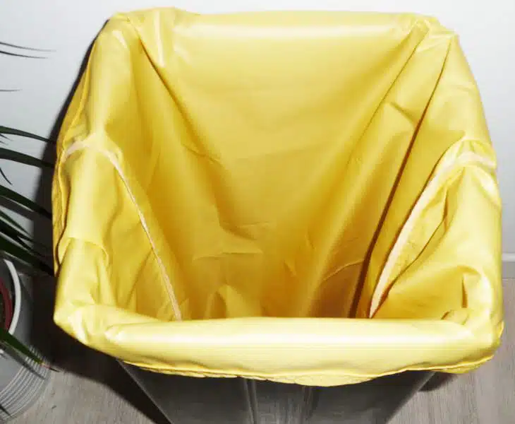 Sac poubelle lavable et réutilisable JAUNE SOLEIL (40 L)