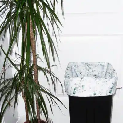 Sac poubelle lavable réutilisable et réversible EUCALYPTUS (35L)