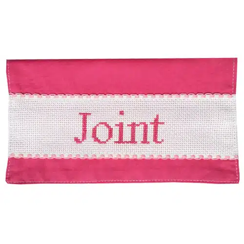 porte chéquier personnalisable brodé main compte joint framboise