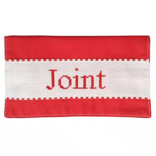 porte chéquier personnalisable brodé main compte joint rouge
