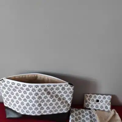 ensemble toilette homme "géométrie grise"