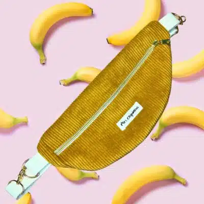 Sac banane en velours cotelé - ocre fait main