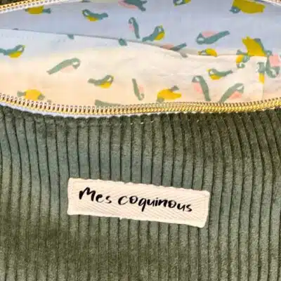 Sac banane en velours cotelé - kaki fait main