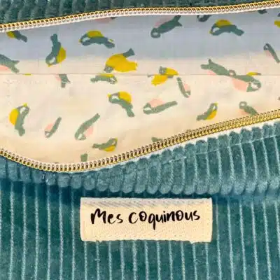 Sac banane en velours cotelé - sauge fait main