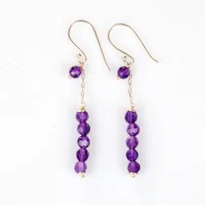 Boucles d'Oreilles Argent Amethyste Minimaliste All My Stars Aligned