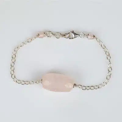 Bracelet Argent Ma Précieuse en Quartz Rose