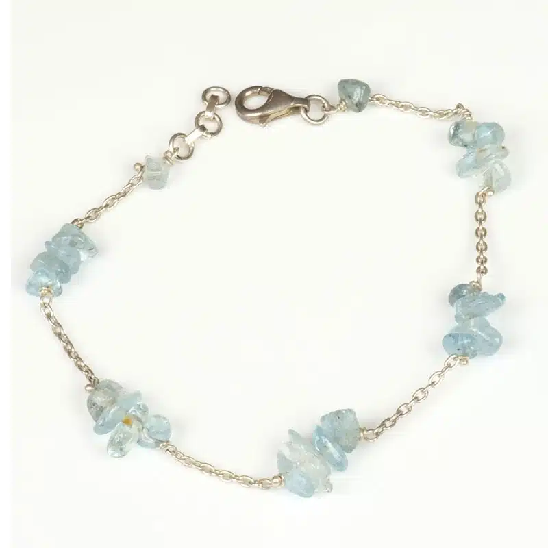 Bracelet Aigue Marine Brute Argent 925