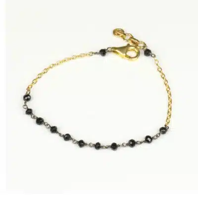 Bracelet Or Spinelles Noirs