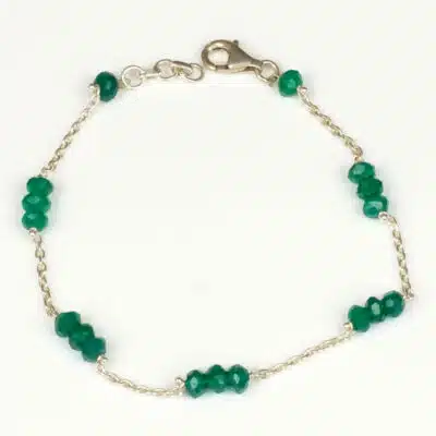 Bracelet Argent 925 Agate Verte