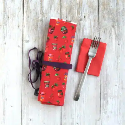 rouleau range couverts en tissu